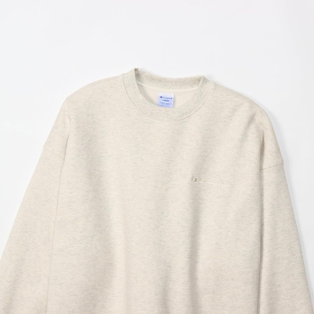 Champion C3-Z001 Men's Sweatshirt, Long Sleeve, Fleece, Script Logo, Crew Neck Sweatshirt, Action Style