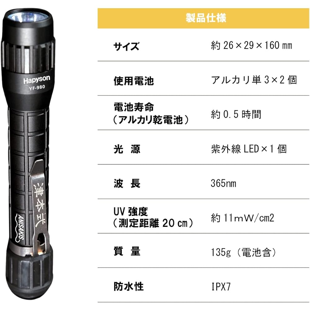 Hapyson Waterproof YF-980 Anisaki Light