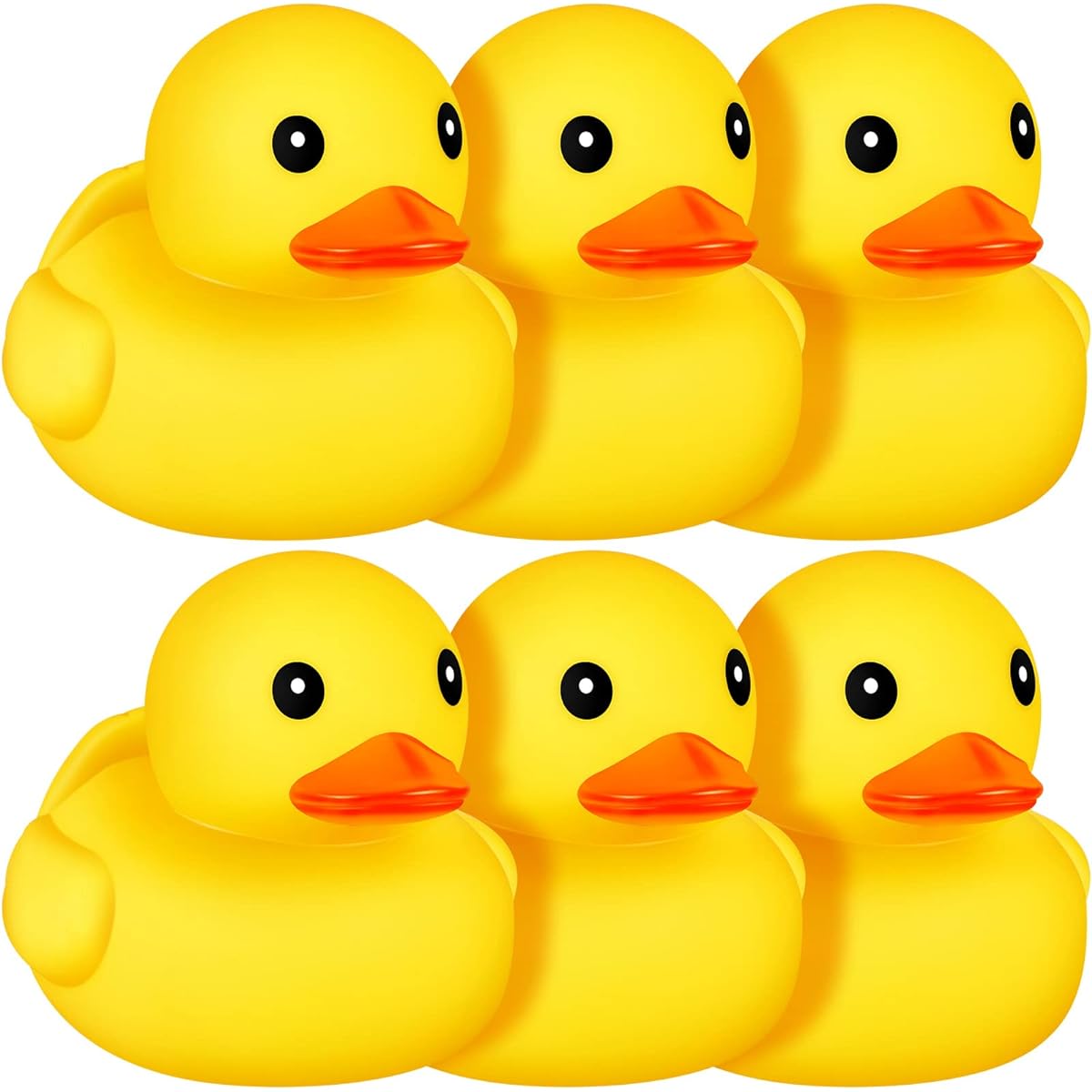 Jumbo Rubber Duck 7 Inch Big Yellow Duck Bath Toy Giant Rubber Duck Big Floating Sound Duck Bathtub Toy Shower Birthday Party Supplies Favors Decorations 6 Pieces