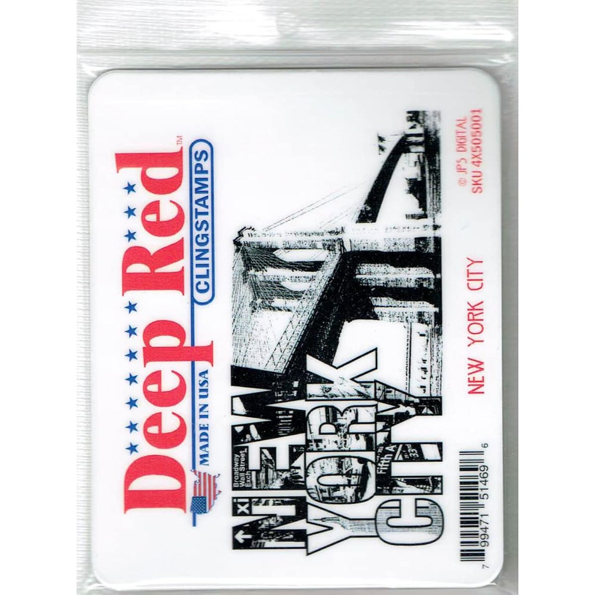 Deep Red Cling Stamp - New York City