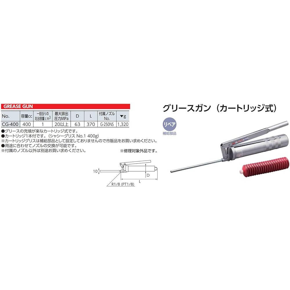 Kyoto Machinery Tools (KTC) Grease Gun CG400