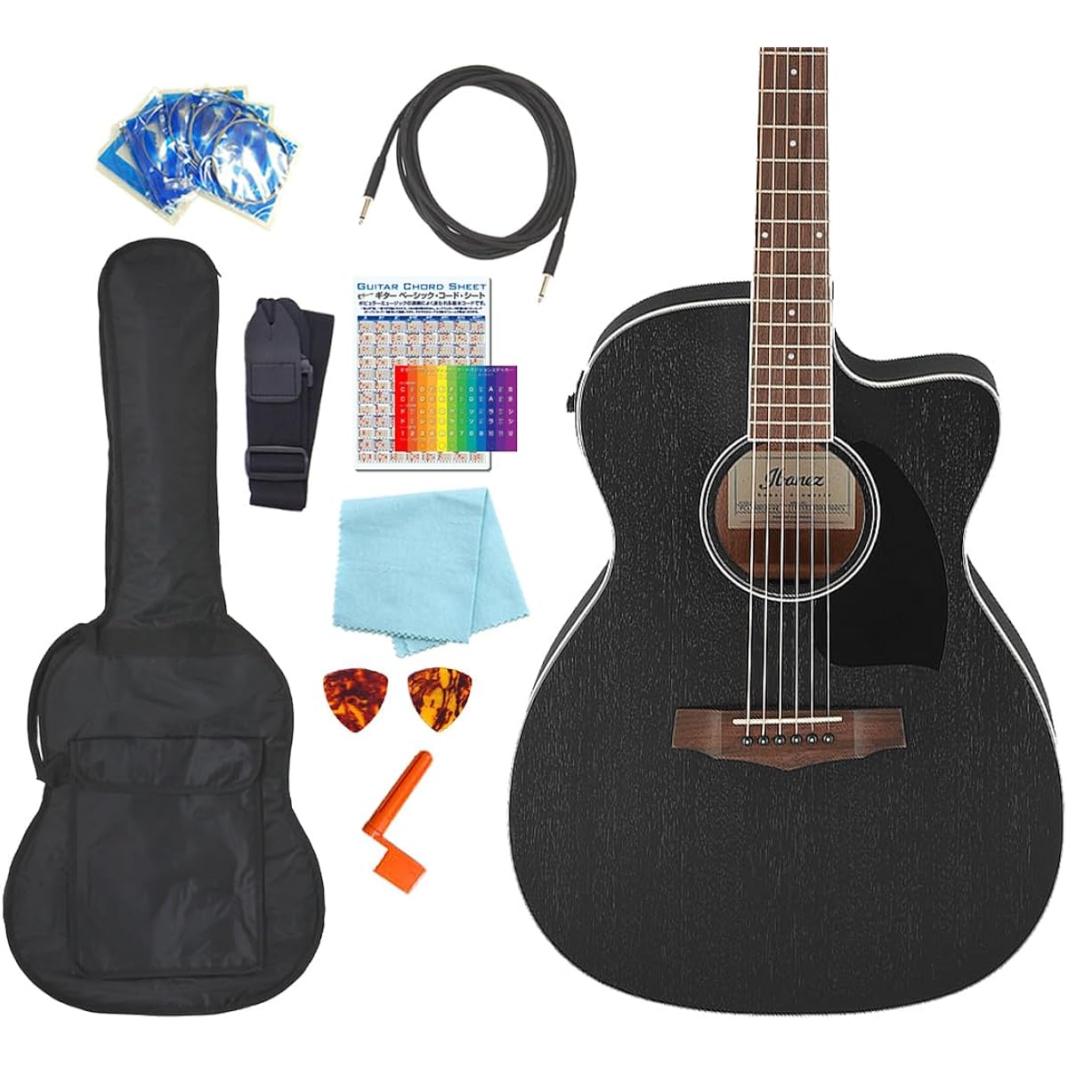 Ibanez PC14MHCE WK electric acoustic guitar, beginner 10-piece set, acoustic guitar [98765]