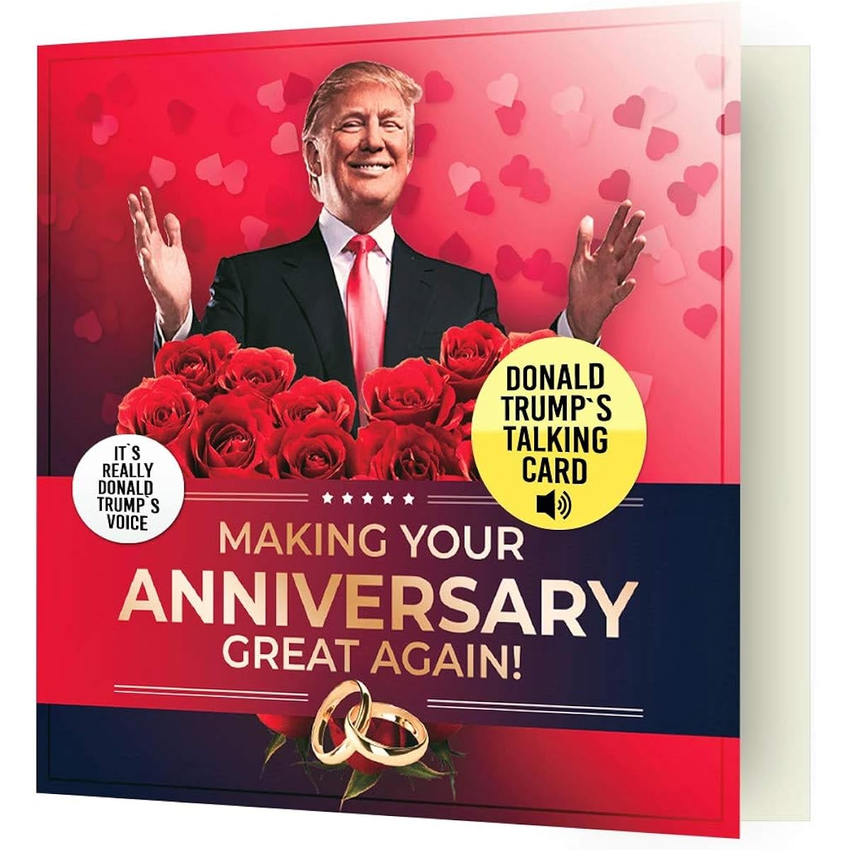 Talking Trump Commemorative Card - Presidential Anthem and Commemorative Message in Authentic Voice - Special Greetings from the President of the United States - Envelope Included