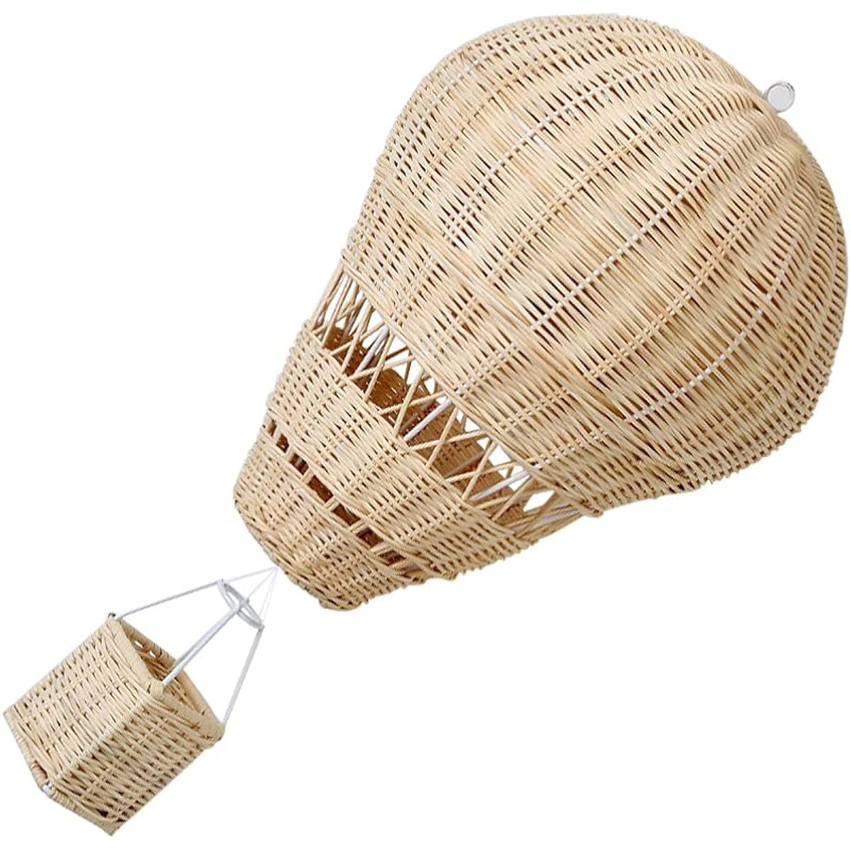 Toddmomy Hot Air Balloon Hanging Ornament, Handmade Woven Rattan Hot Air Balloon Ornament for Nursery Party Decorations, Baby Shower, Nursery