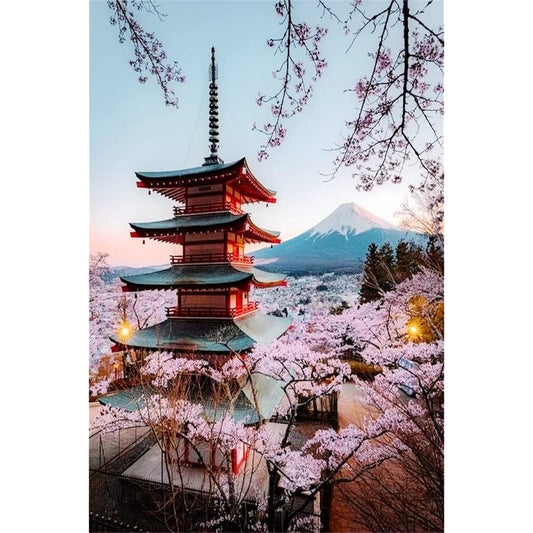 ARTomo Puzzle "Oil Painting/Diamond" DIY "Number Oil Painting/Diamond Art" Coloring Book Digital Number Painting Painting Kit Anyone can easily and enjoyably create authentic art (Diamond, Frameless, 60x80cm, Japanese Style-168)