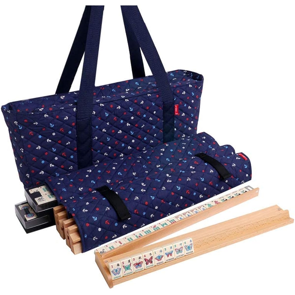 Brand New. - Linda Li American Mahjong Set - Artisan Collection: Butterfly Series - Blue Nautical Soft Bag.