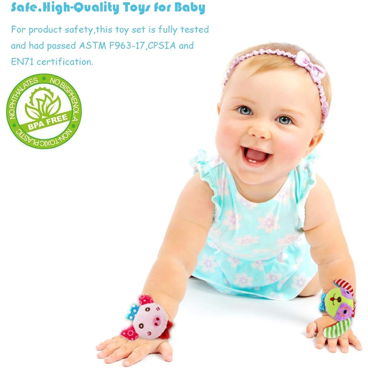 LEYOYO Baby Soft Rattle, Baby Infant Wrist Rattle, Foot Rattle, Finder Socks Set, Hand Arm Rattle Ring, Foot Ankle Wear, Newborn Baby, Boys, Girls
