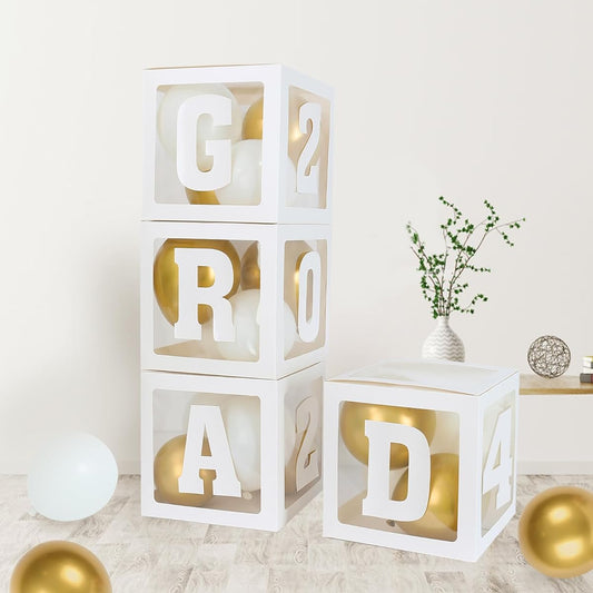 2024 Graduation Party Decorations Balloon Box - Graduation Party Decorations 2024 Graduation Party Decorations 4 Pieces Graduation Balloon Box Graduation Gift Graduation Gift Perfect for Graduation Party
