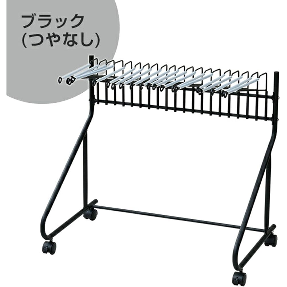 [Yamazen] Slacks Hanger with Casters, 20 pieces, Easy to put in and take out, Non-slip, Easy to choose, Width 73.5 x Depth 43.5 x Height 66.5cm, Slacks Hanger Rack, Assembly Product, Black RSL-20(BK4)