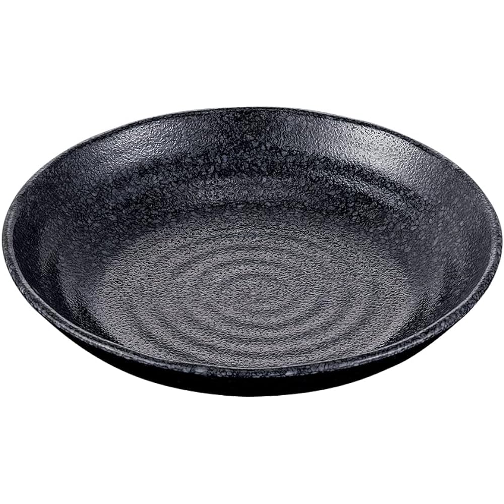 MARUKEI Round Plate / 23cm Round Deep Plate 1L Stone Grain Made in Japan Unbreakable Dishwasher Safe Stackable "Takumi-an" D258 ISM 5 Piece Set [Commercial Set]