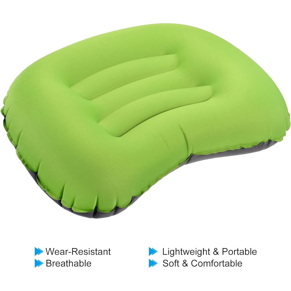PATIKIL Inflatable Pillow Large 43 x 32 cm Ultralight Camping Travel Pillow Desk Rest Cushion Sleeping Pillow for Hiking Backpacking Office Green