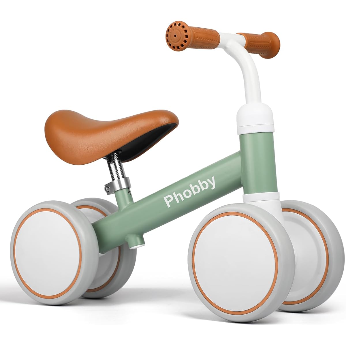 Phobby Baby Balance Bike for 1 2 3 Years Old Boys Girls 4 Wheel Toddler Bike with Adjustable Seat 12-36 Months Kids First Birthday Toy Gift
