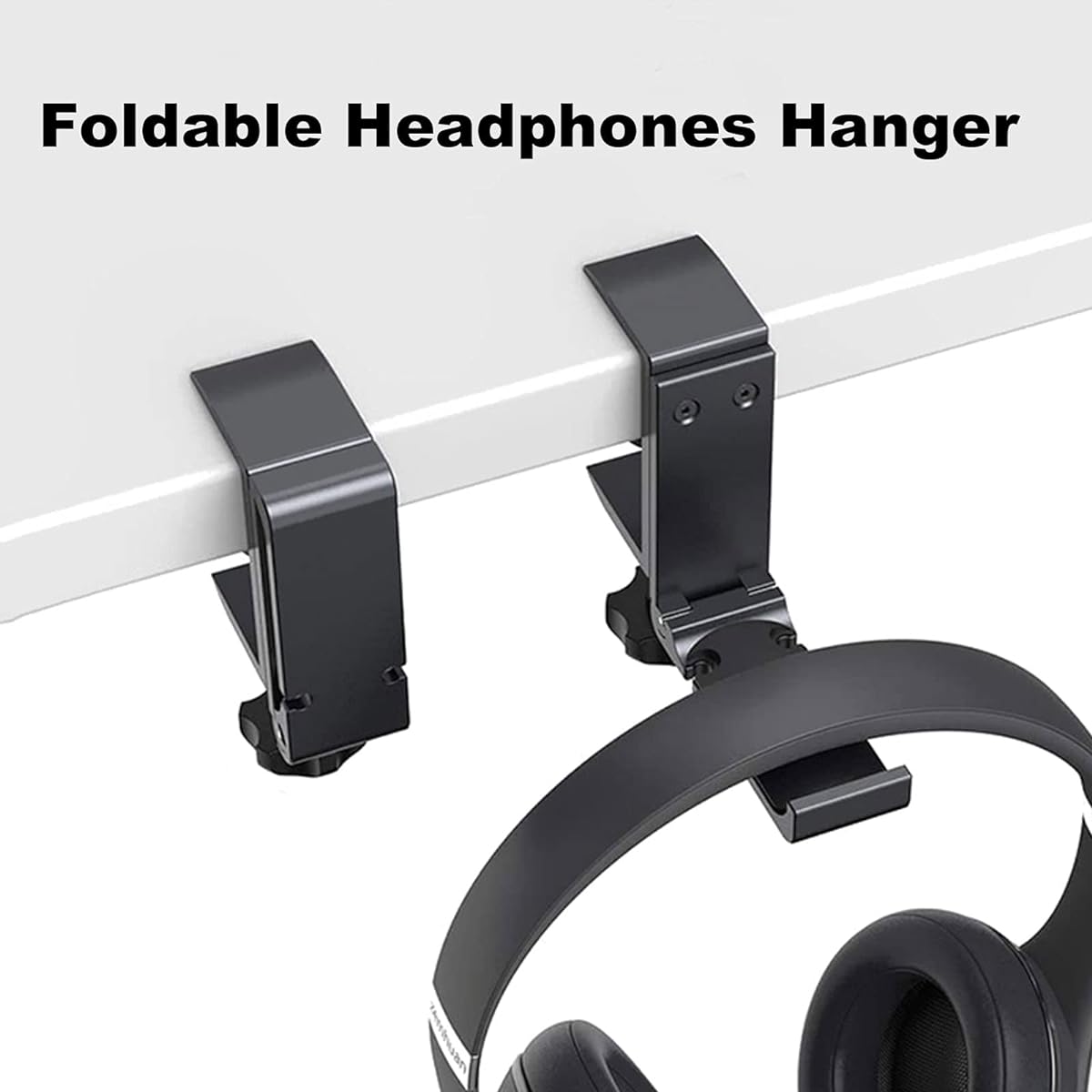 tempsnug Aluminum Headphone Stand Hanger Foldable Cable Organizer Headset Holder Non-Slip Desk Hook Space Saving Universal Headphone Mount