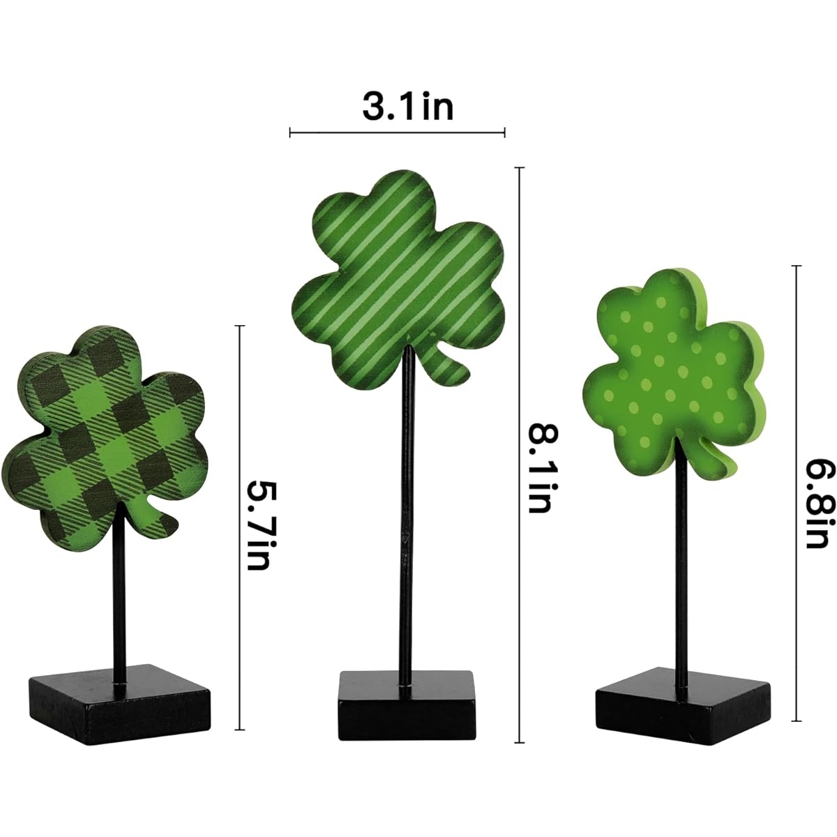 Treory St Patricks Day Decorations Lucky Shamrock Wooden Sign On Stand Irish Wood Centerpiece Table Decor Freestanding Shamrock Sign St Patricks Day Decor Gift Desk Party Home