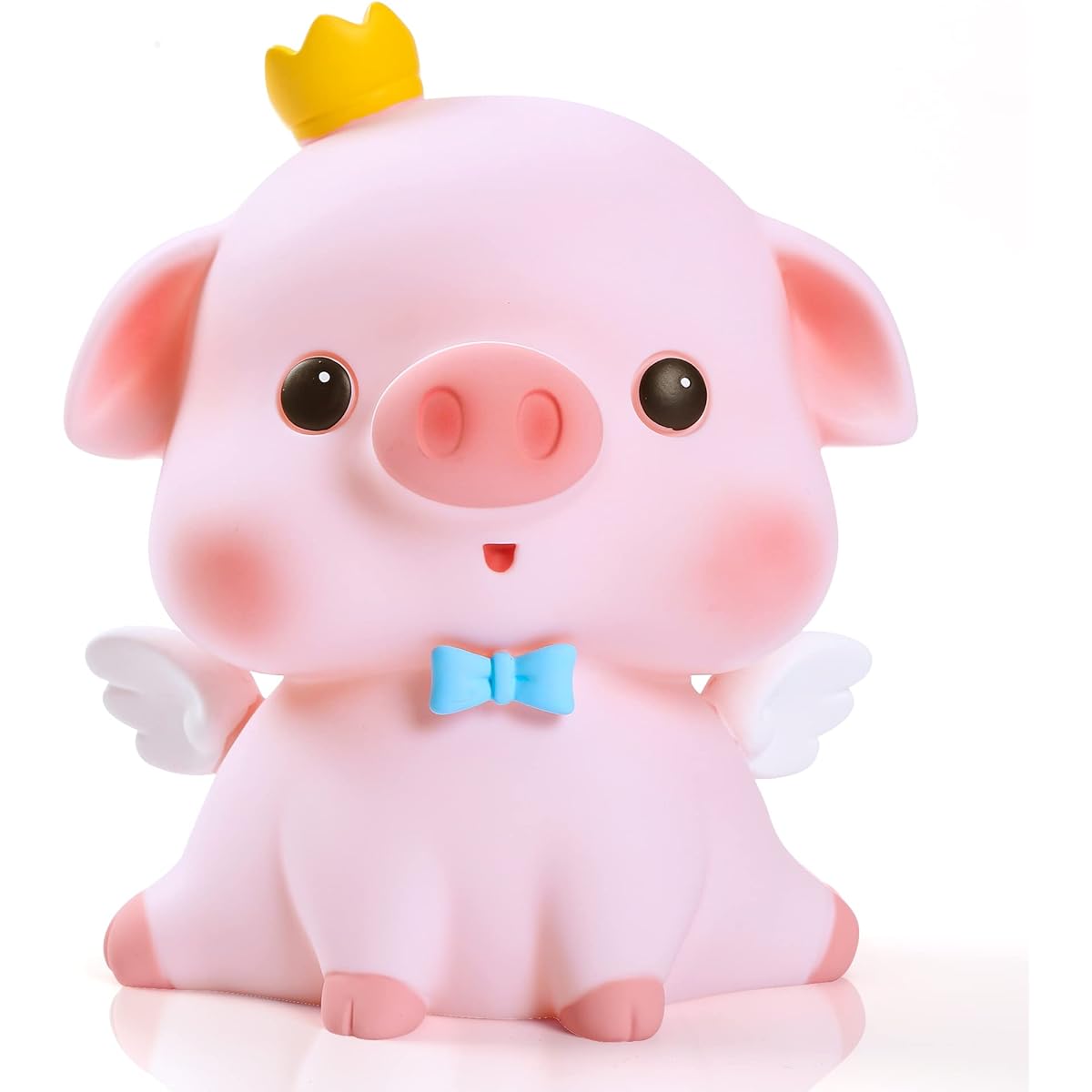 H&W Cute Pink Pig Piggy Bank for Babies, Super Cute Coin Bank, Shatterproof, Kids Crown Pig, Boys, Girls