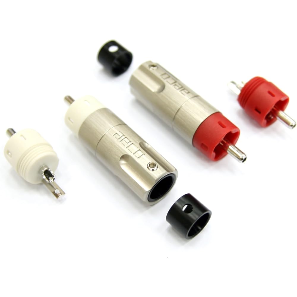 aeco RCA Plug ARP-4045R, 4pcs/1set, Rhodium Plating, Vacuum bag