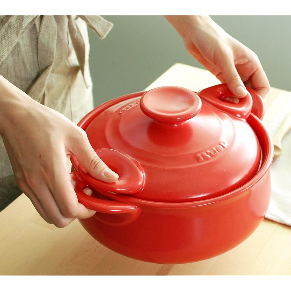 Kuriyama Two-handed pot red 21cm K+dep CK-001