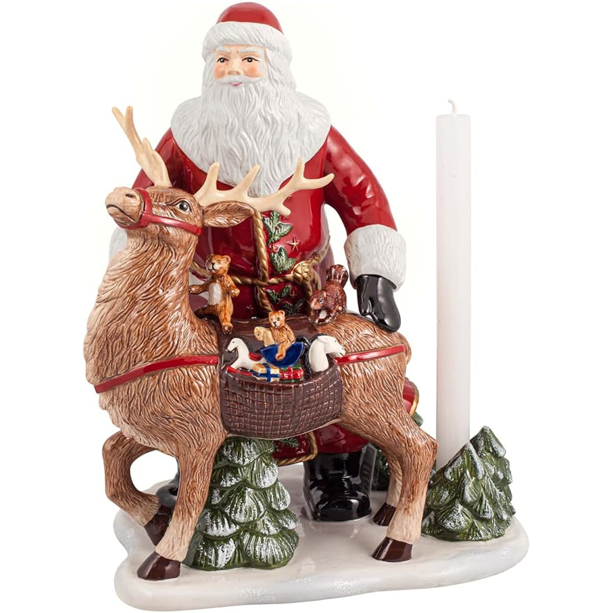 Villeroy & Boch Christmas Toy Memory Santa with Deer, 23.5cm / 0.33L, White