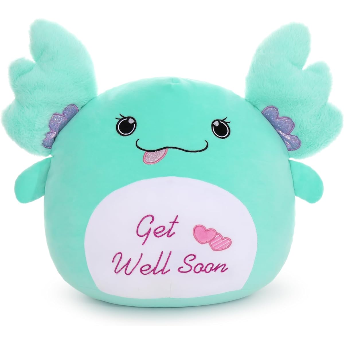 BENINY 18 Inch Get Well Soon Axolotlt Plush Pillow Get Well Soon Axolotl Plush Toy for Women Better Gift for Kids and Women
