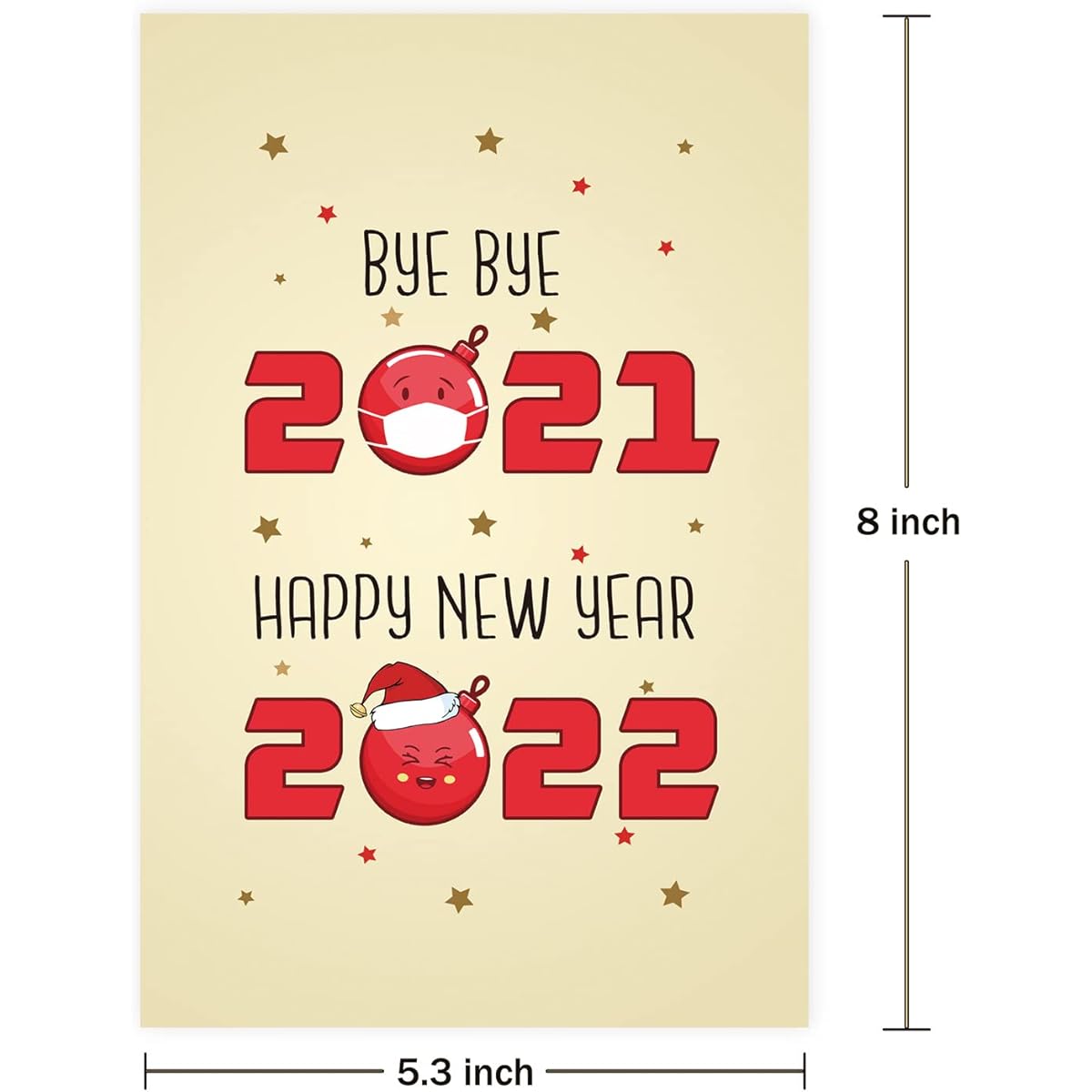 2022 Happy New Year Card Hello 2022 Merry Christmas Card Cute New Year Card
