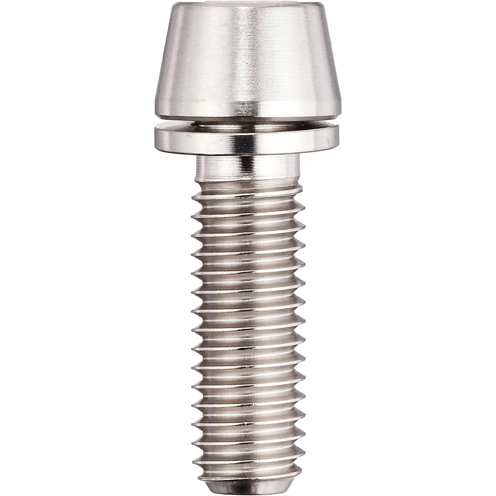 EGWORKS EGWORKS High Strength 64 Titanium Bolt ULTRA-Ti M5/16mm for Stem with Washer Set of 6 TIST-16N6-00