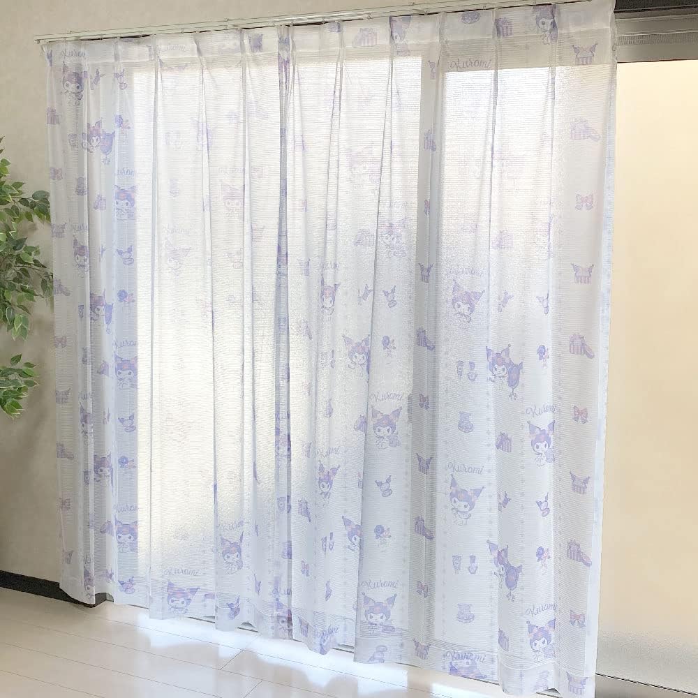 SANRIO Kuromi Grade 2 Blackout Heat Shielding Curtain Lace Set of 4 Width 100 x 200cm Length Sanrio SANRIO My Melody My Melody Washable Character SB-625-S/SB-626-S