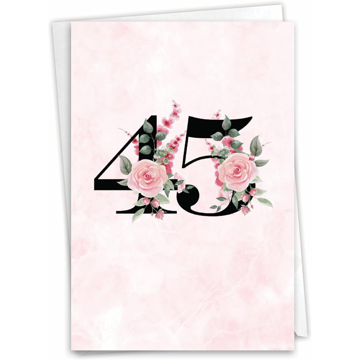 NobleWorks 45th Anniversary Greeting Card with 5 x 7 Inch Envelope (1 Card) Floral Couple 45 C10477MAG