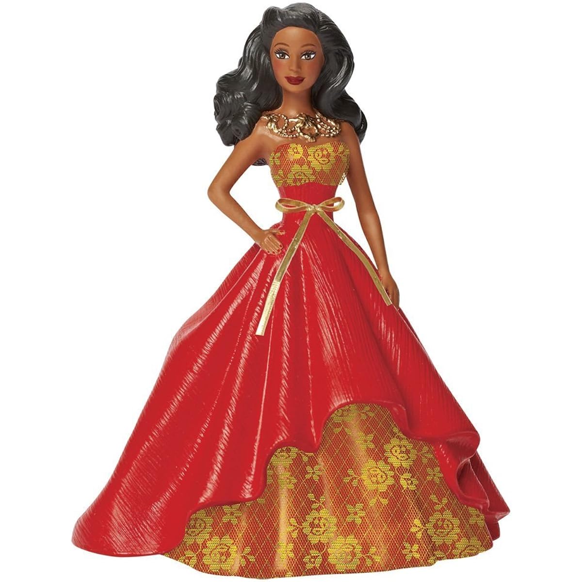 1 X Holiday Barbie African American 2nd In Series 2014 Carlton Heirloom Ornament by Mattel