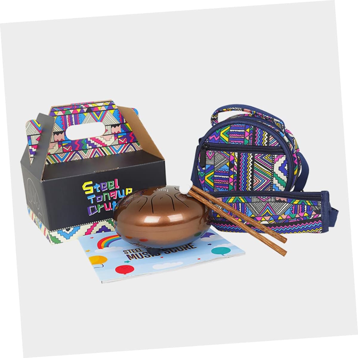 VINTORKY 1 Set Wangyou Drum Ether Drum Portable Drum Beginner Tongue Drum Panda Drum Steel Children's Tongue Drum Handpan Tank Drum Fantastic Drum Set c-key Handpan Drum 6 Note Ha