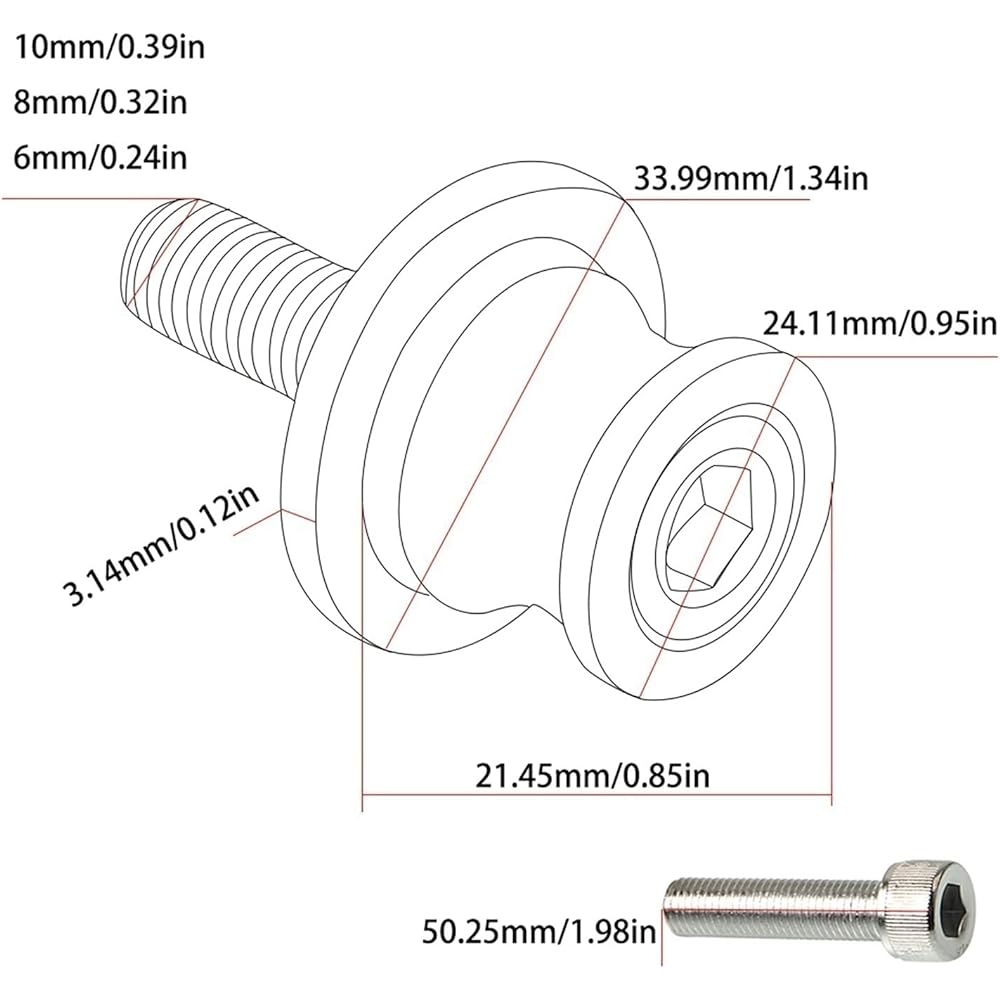 Stand Screw Slider 8mm Back Swing Slider Spool Bracket Slider Screw Kit Motorcycle Accessories is perfect for Suzuki V Strom 1000 All Year V Strom 650 All Year. (Color: 1)