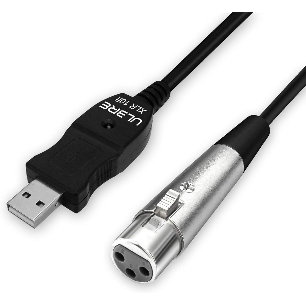 ULBRE USB Microphone Cable 10Ft, XLR To USB Cable Mic Link Converter Cable Studio Audio Cable Connector Cords Adapter for Microphones or Recording Instrument Karaoke