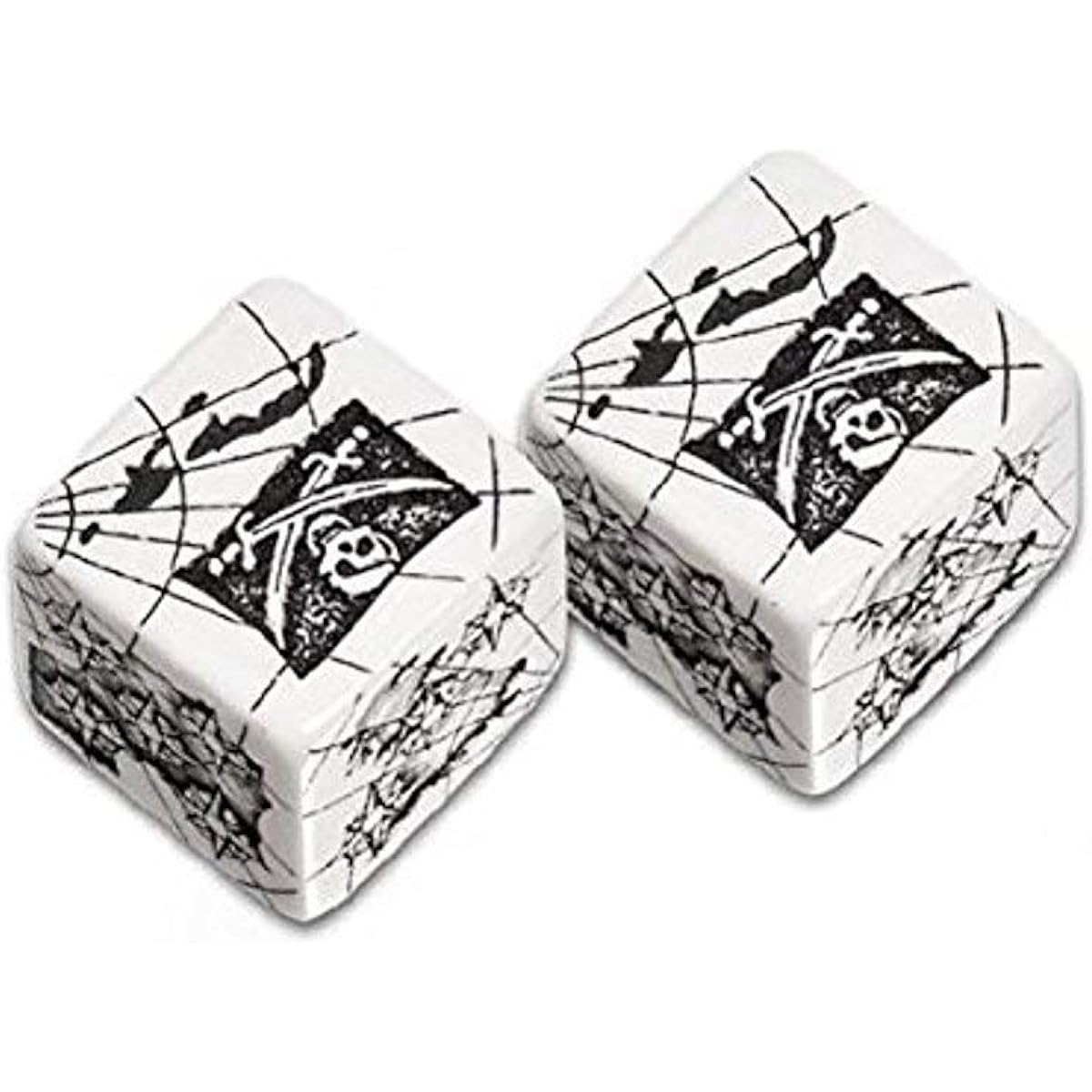 Black & white d6 Pirate Dice (2) Pirate Dice Set White & Black