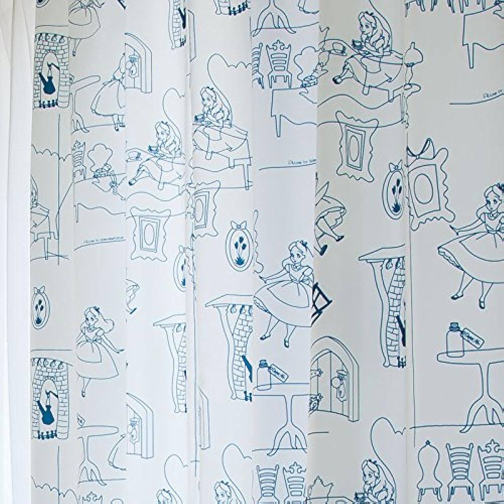Disney (Made in Japan) Alice in Wonderland Thermal Curtains Set of 2 Width 150 x 178cm Length Ivory [SB-3]