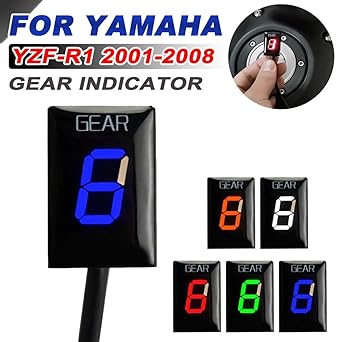 Digital Meter Display Gear Indicator Yamaha YZF-R1 YZF R1 YZFR1 2001-2004 2005 2006 2007 2008 Motorcycle Accessories 6 Level Speed Display Meter Indicator Meter Display