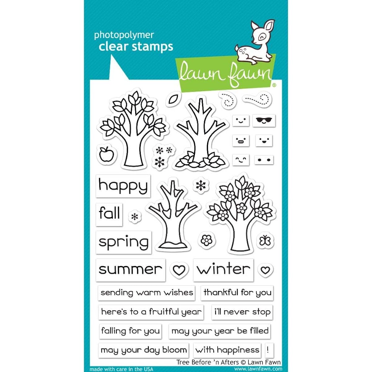 LF2018 Lawn Fawn Tree Before 'n Afters 4"x6" Clear Stamp Set