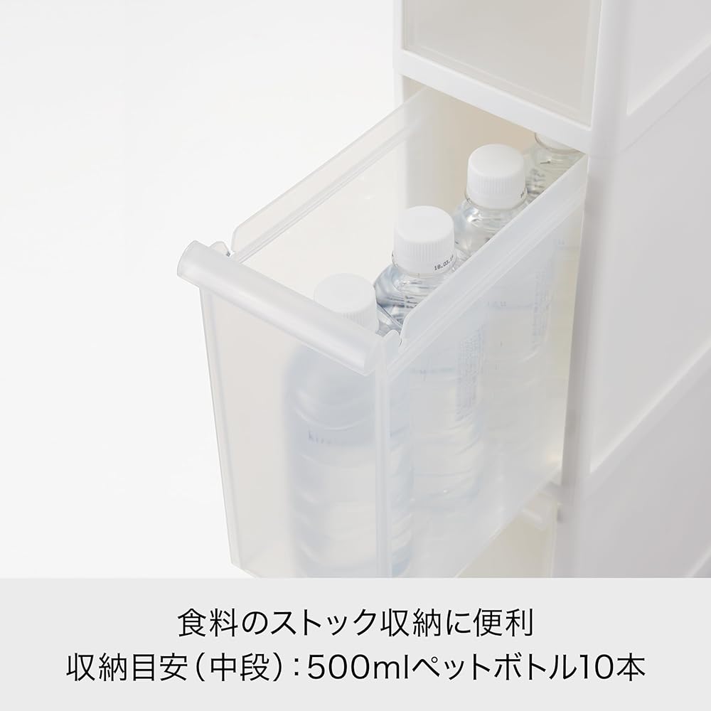 Like-it Kitchen Storage Gap Drawer Slim 3 Tiers Approx. Width 17 x Depth 46.5 x Height 82 cm All Gray Made in Japan TS-111L Hide Storage Width 17 cm Dead Space Storage Utilize Gap Retort Food Storage Retort Curry Disaster Prevention Food Stock