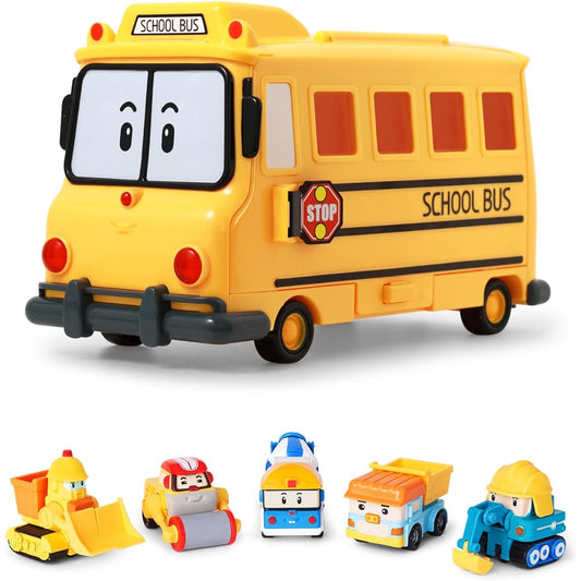 arrier Case + 5 types of working car minicars (Pork, Max, Mickey, Dump, Brunner)] Official product from the head office Robocar Poli 2 years old 3 years old 4 years old 5 years old Present Birthday Christmas Children's Day Celebration Graduation Entrance