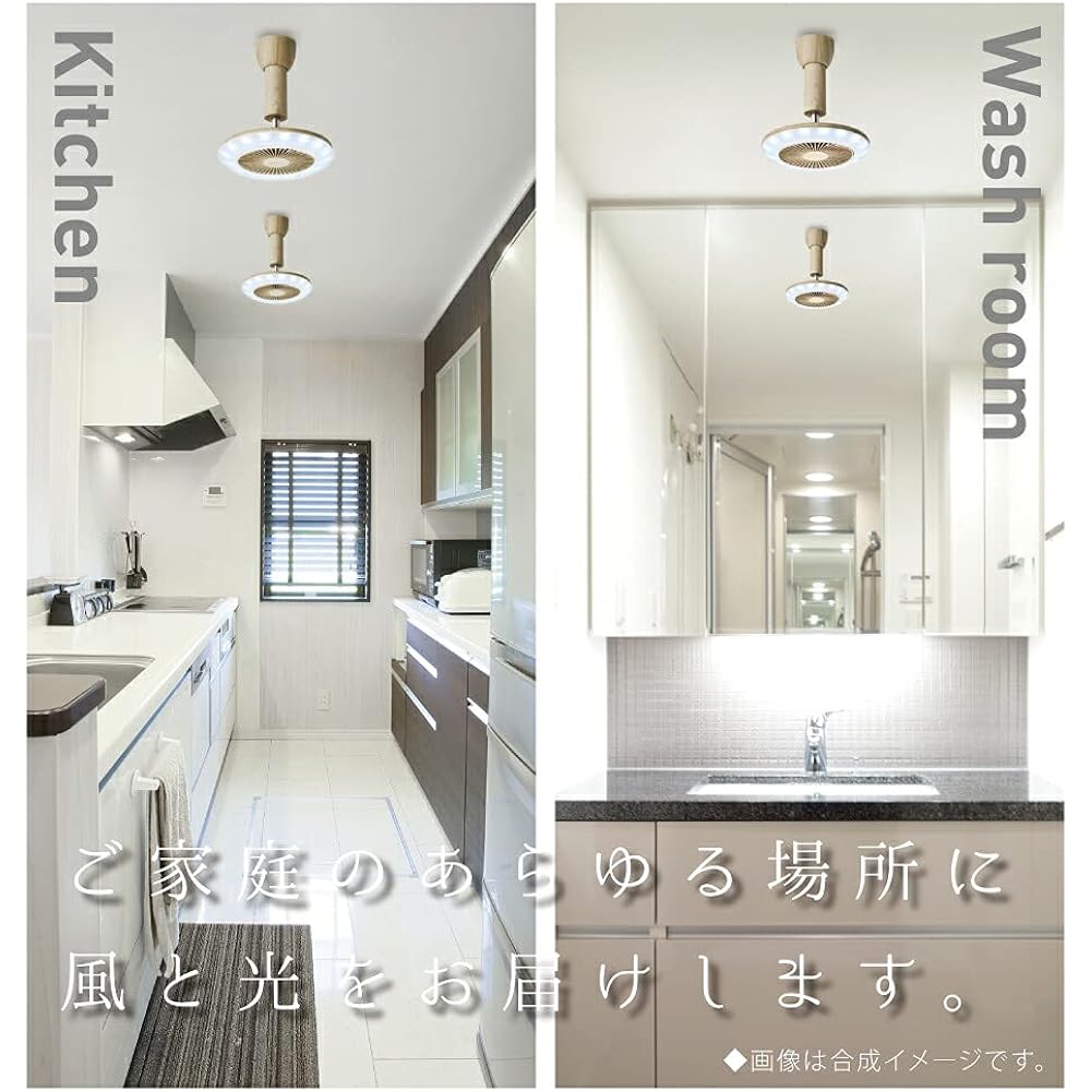 Doshisha Circulite Socket Model, Ceiling Type, Light Wood, Daylight White, 810lm (equivalent to 60W light bulb), 485lm (equivalent to 40W light bulb), 2-level dimming, remote control included DSLH60NLW