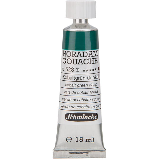 Schmincke - HORADAM® Gouache, Cobalt Green Deep, 528, 15 ml, finest gouache colour, highest pigment concentration, luminosity and colour depth