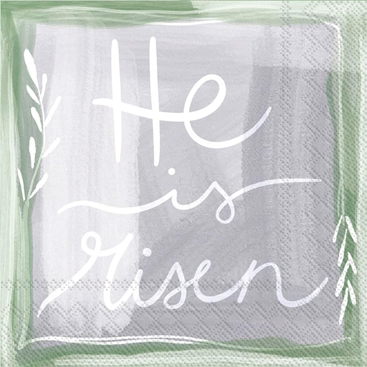 Boston International IHR 3-ply Paper Napkins, Cocktail Size, 20 Count, He Is Risen