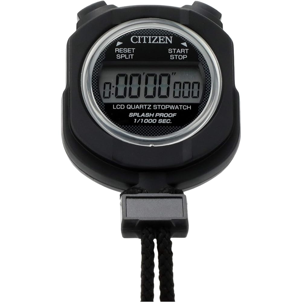 RHYTHM Citizen Stopwatch Digital 055 Water-resistant Rainproof Type Black CITIZEN 8RDA55-002