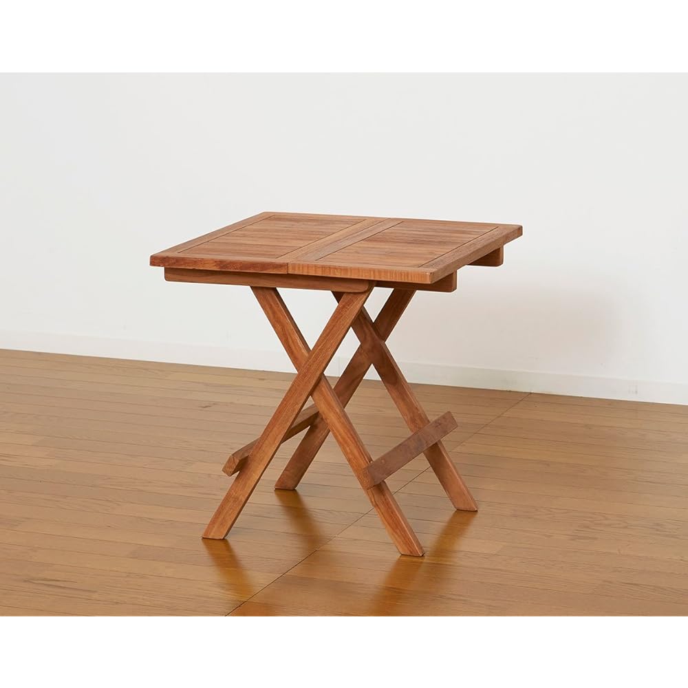 Kuroshio Teak Table Width 50cm Foldable Wooden Side Table Country Style 055000