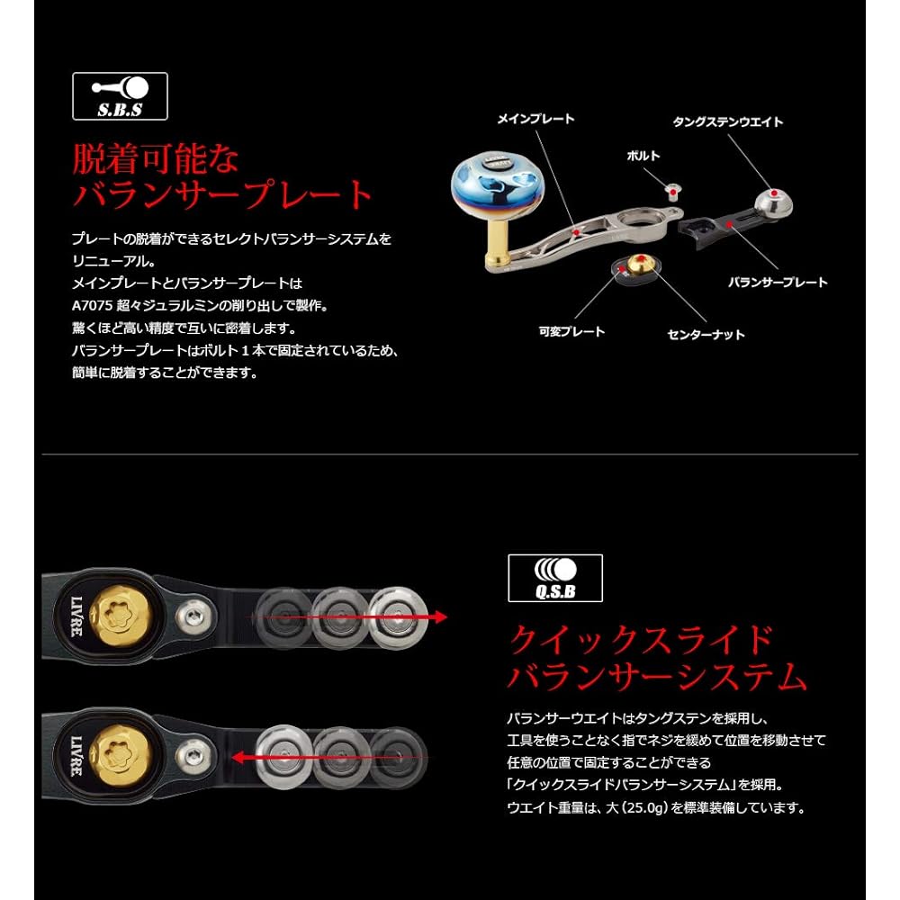 LIVRE bait type custom handle SB 65-70
