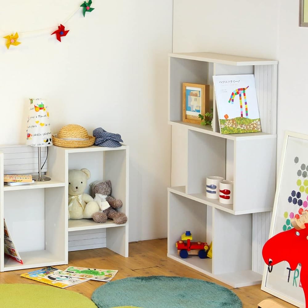 Shirai Sangyo Display Rack Bookshelf White Width 59.2 Height 107.2 Depth 23.4cm KI2-1160WH Kia Esse 2