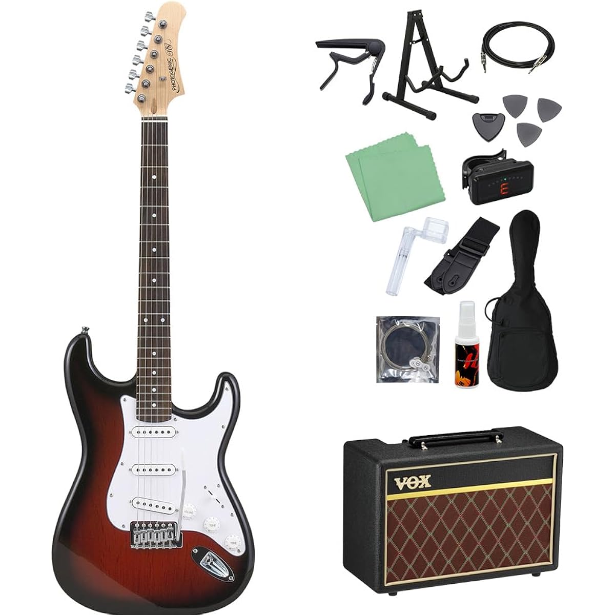 Photogenic ST-180 RDS Electric Guitar Beginner 14-piece Set [With VOX Amplifier] Stratocaster Type Photogenic