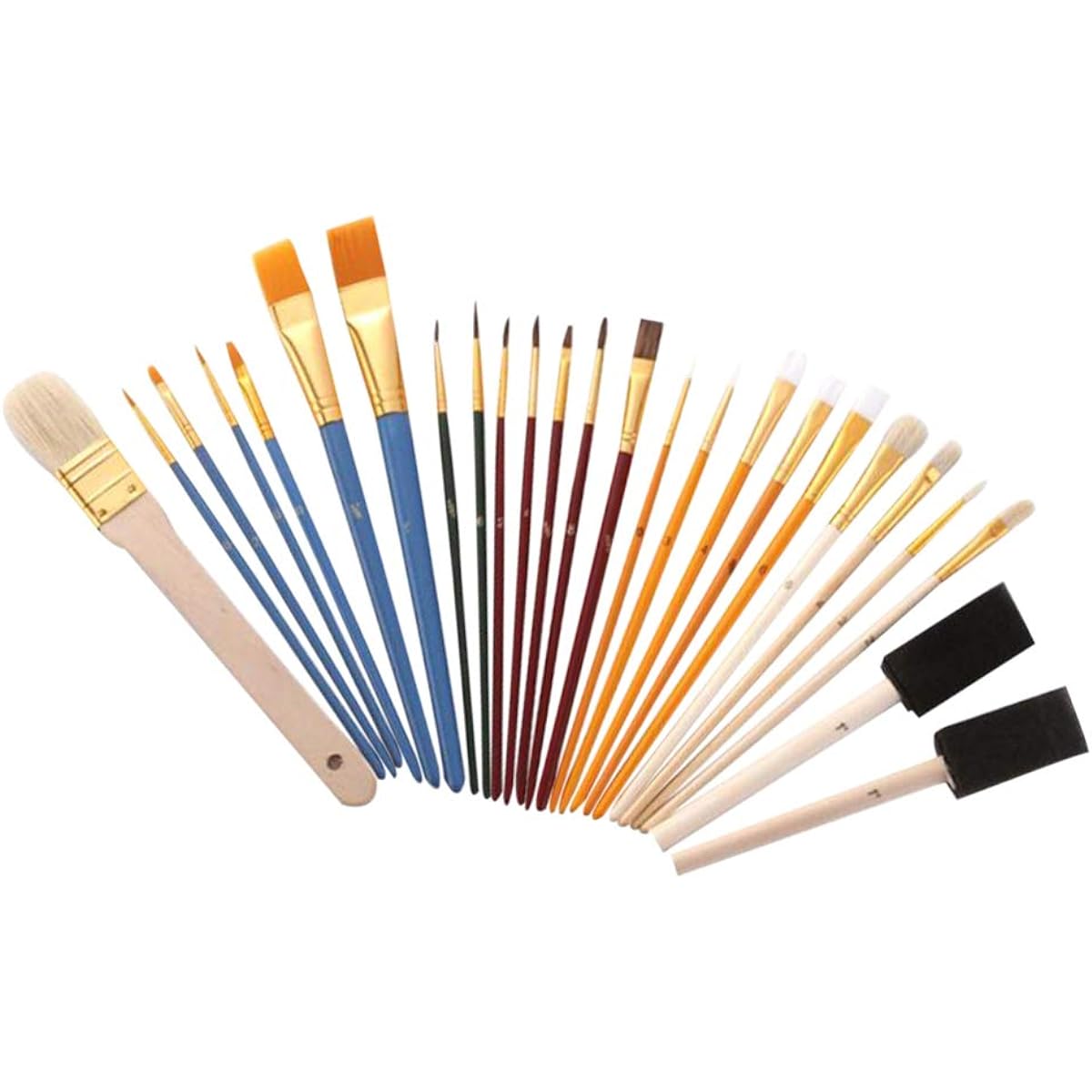 NUOBESTY Suit Acrylic Paint Brush Set Artist Paint Brush Bristle Brush for Students Watercolor Painting 25 Pieces Paint Brush Paint Brush