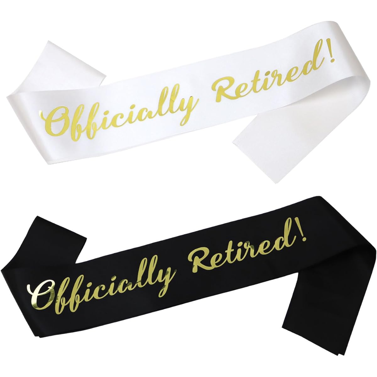 BAHABY Retirement Sash 2pcs Retired Sash Officially Discontinued! Sash for Women and Men Retirement Party Farewell Party Work Party Event Party Decoration