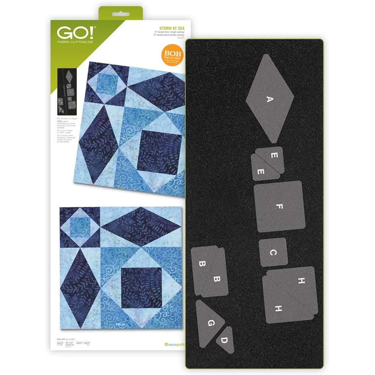 AccuQuilt GO! Storm at Sea Precise Finish Fabric Cutting Dies in Multiple Designs, Shapes and Sizes for Quilts, Pillows and Table Runners