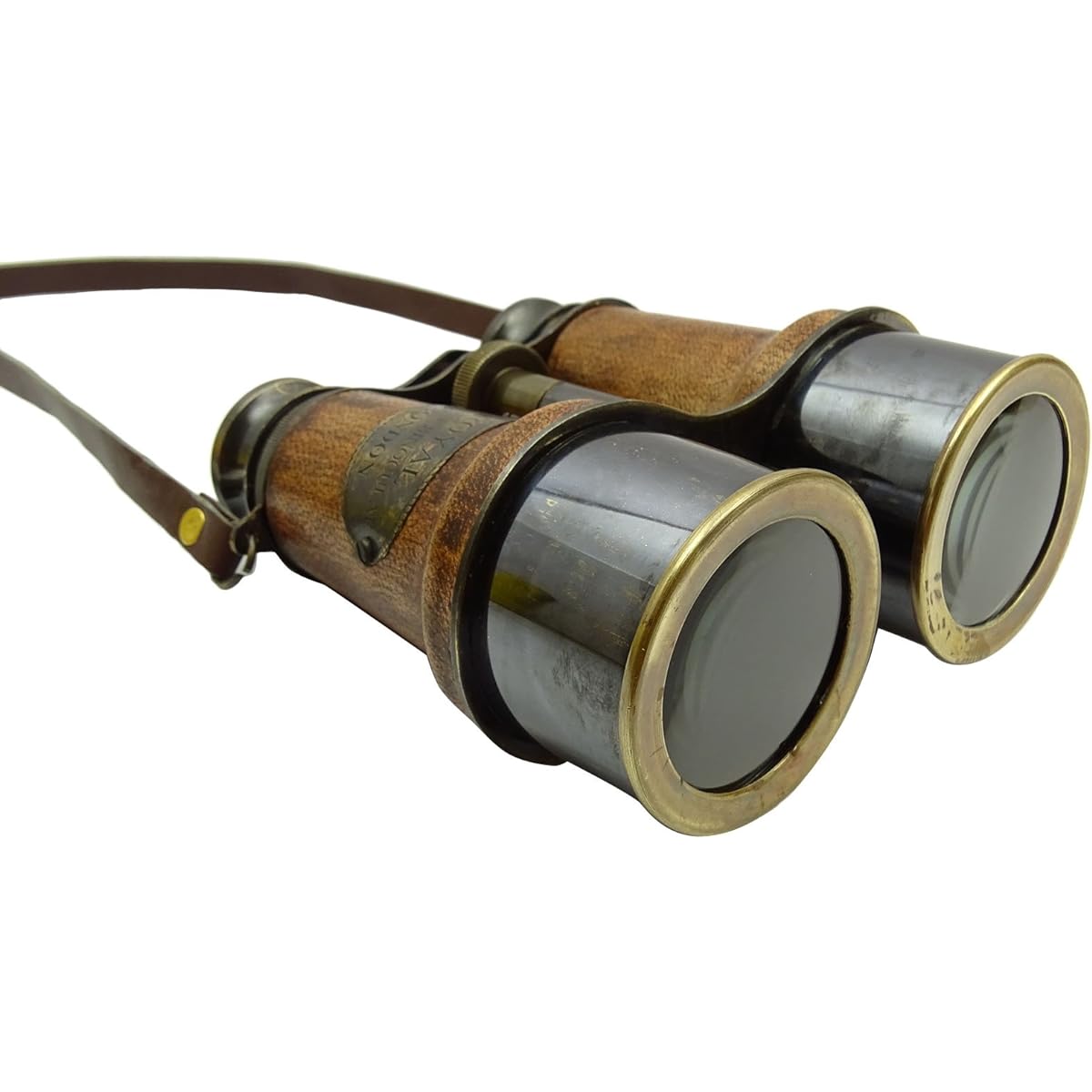 Camping Binocular Faux Leather Pirate Solid Spyglass Decorative Nautical Ornament Brown MFN81A