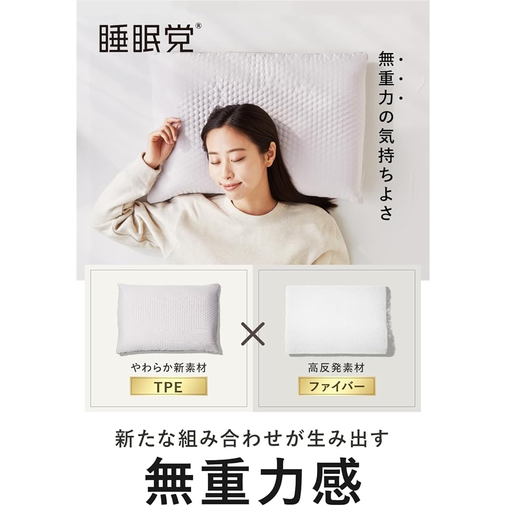 Sleep Party Pillow with Cover, Navy, High Resilience Pillow, Washable, Sleeping Pillow, Side Sleeping Pillow, Zero Gravity, Breathable, Gel Pillow, Pressure Dispersion, Comfortable Sleeping Pillow